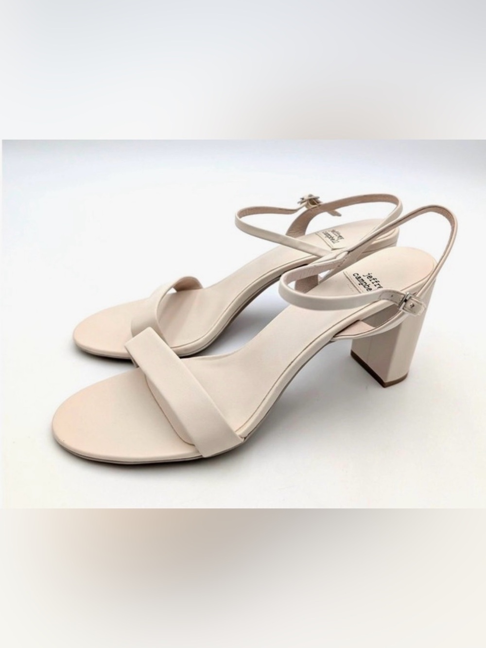 Jeffrey Campbell Go There Ivory Block Heel Sandals